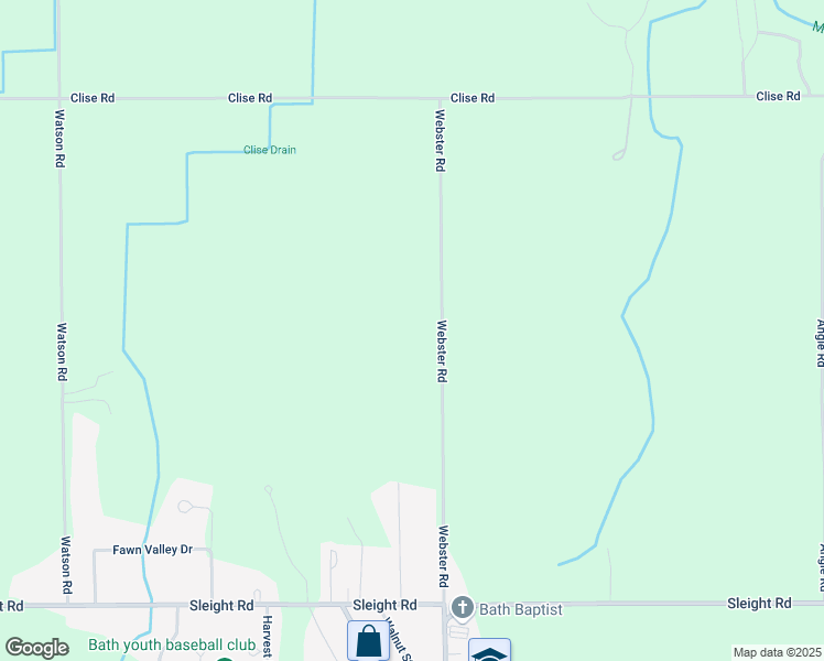 map of restaurants, bars, coffee shops, grocery stores, and more near 12990 Webster Road in Bath Township