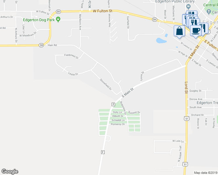 map of restaurants, bars, coffee shops, grocery stores, and more near 862 Stonefield Drive in Edgerton