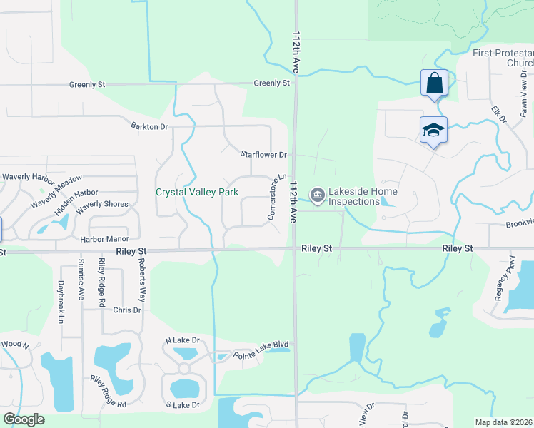 map of restaurants, bars, coffee shops, grocery stores, and more near 3260 Cornerstone Lane in Holland