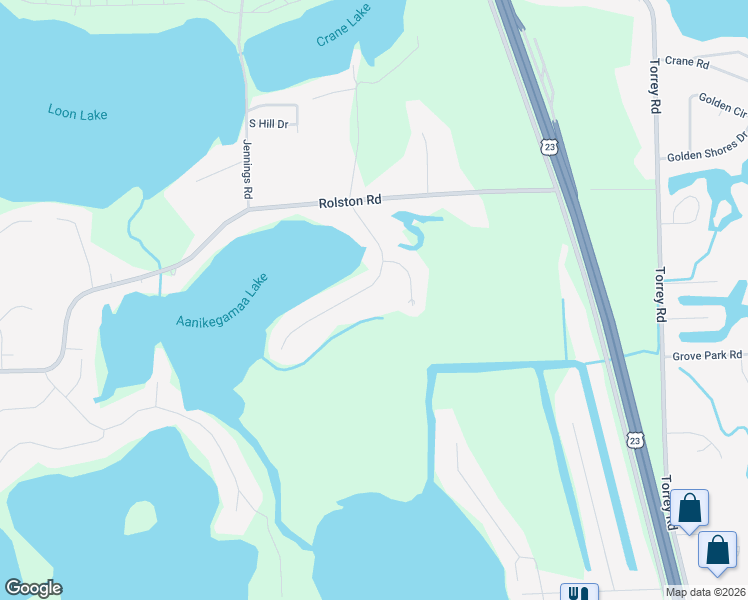 map of restaurants, bars, coffee shops, grocery stores, and more near 13483 South Horrell Road in Fenton