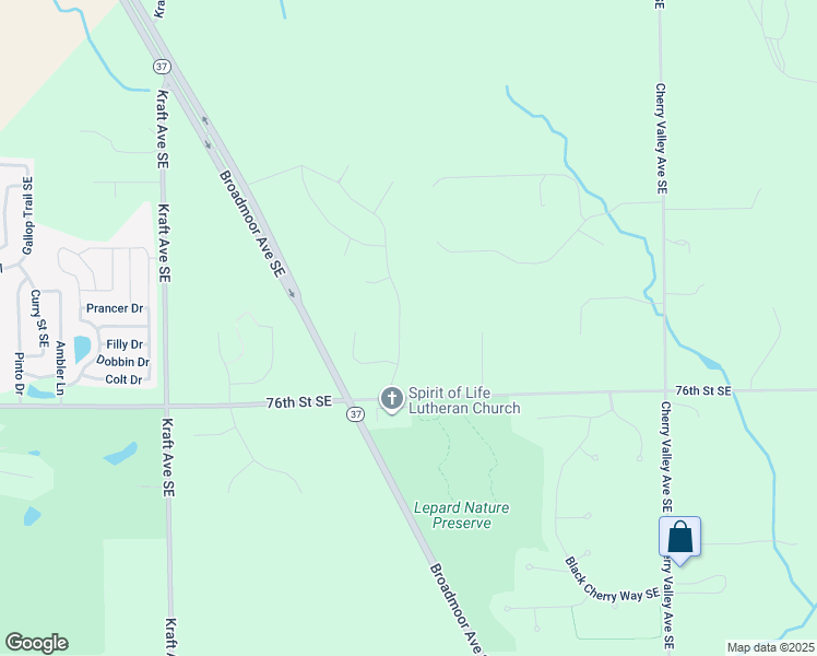 map of restaurants, bars, coffee shops, grocery stores, and more near 7452 Graymoor Street Southeast in Caledonia