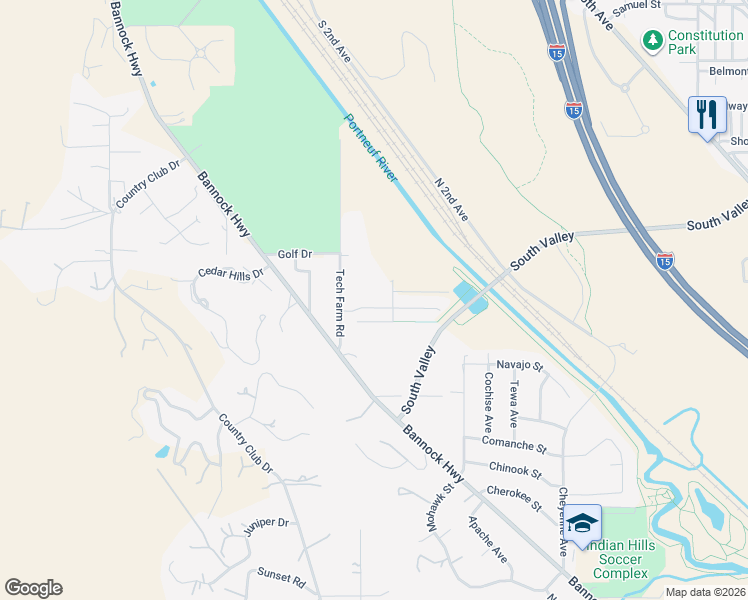 map of restaurants, bars, coffee shops, grocery stores, and more near 695 Double Eagle Drive in Pocatello