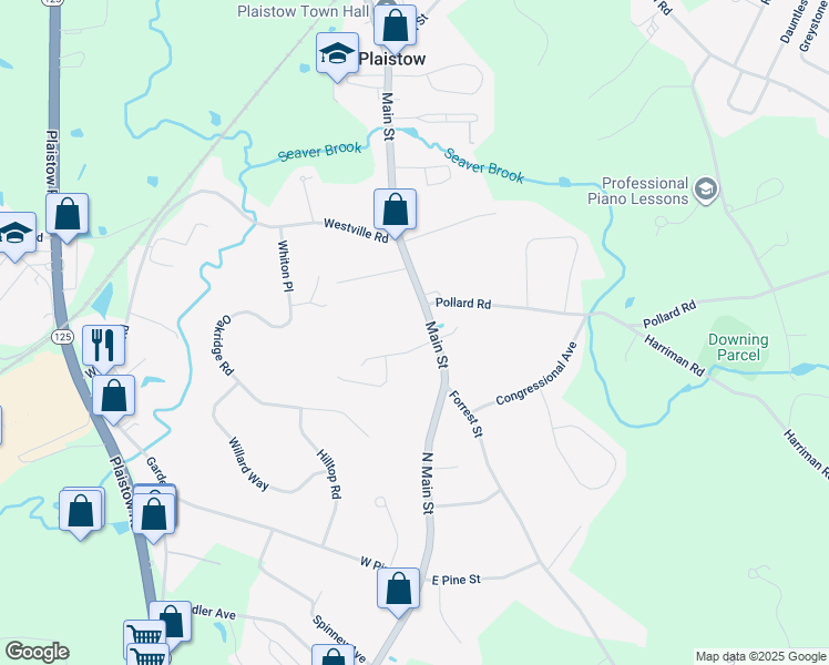 map of restaurants, bars, coffee shops, grocery stores, and more near 4 Bittersweet Drive in Plaistow