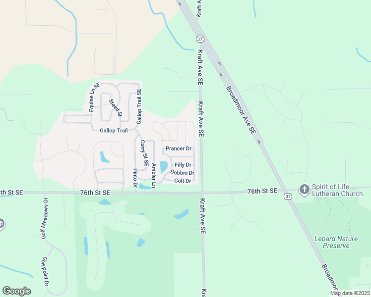 map of restaurants, bars, coffee shops, grocery stores, and more near Prancer Drive in Kent County