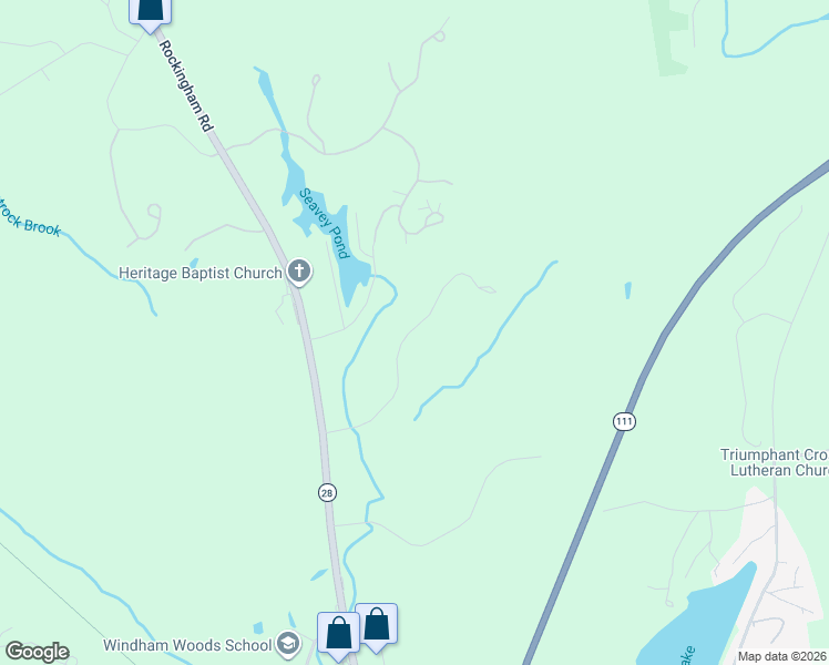 map of restaurants, bars, coffee shops, grocery stores, and more near 32-68 Seavey Road in Windham