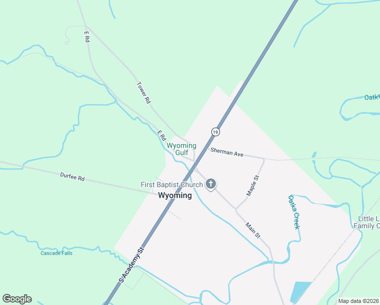 map of restaurants, bars, coffee shops, grocery stores, and more near 13 Tower Road in Wyoming