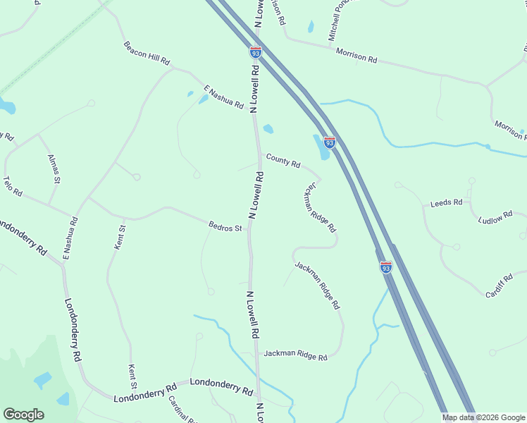 map of restaurants, bars, coffee shops, grocery stores, and more near 92 North Lowell Road in Windham