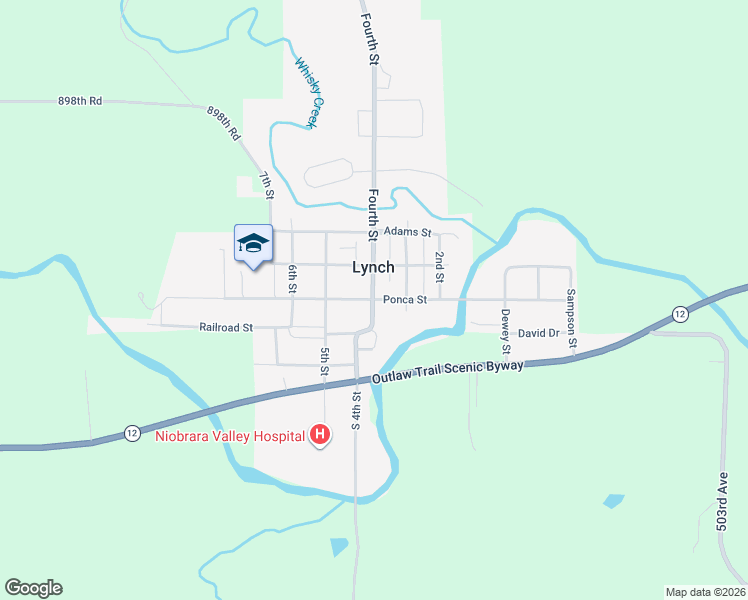 map of restaurants, bars, coffee shops, grocery stores, and more near Ponca Street in Lynch