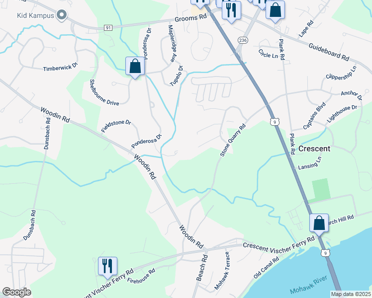 map of restaurants, bars, coffee shops, grocery stores, and more near 10 Brookview Court in Saratoga County