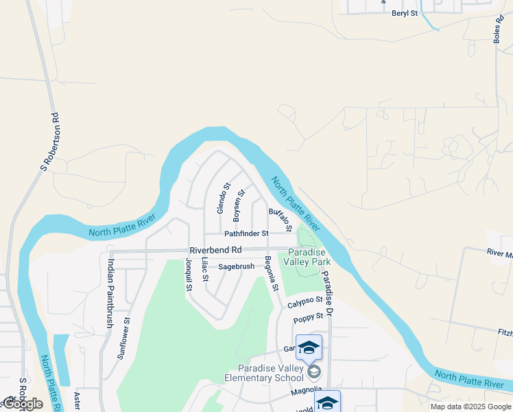 map of restaurants, bars, coffee shops, grocery stores, and more near 2078-2092 Begonia St in Casper