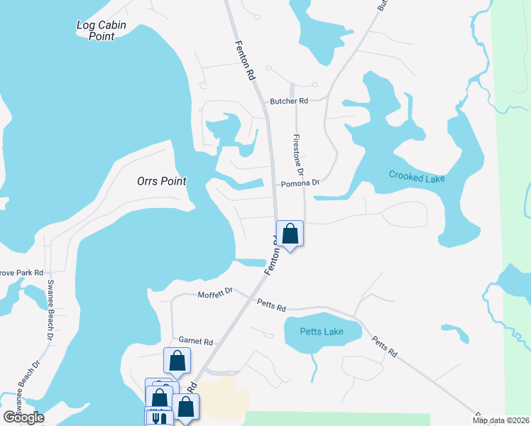 map of restaurants, bars, coffee shops, grocery stores, and more near 13504 Fenton Road in Fenton