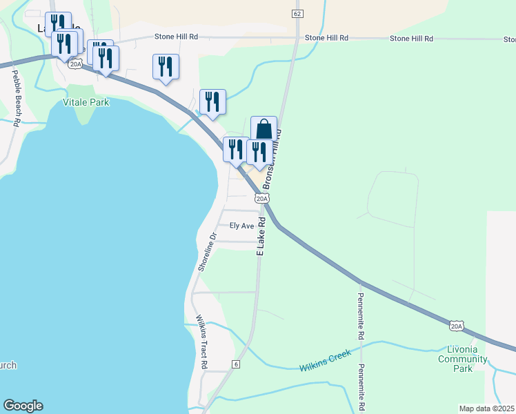 map of restaurants, bars, coffee shops, grocery stores, and more near 6069 Boller Avenue in Livonia