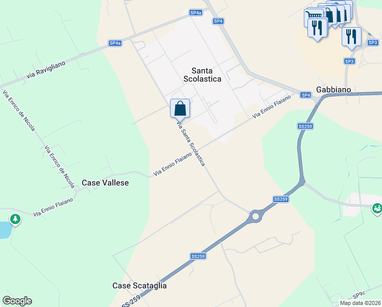 map of restaurants, bars, coffee shops, grocery stores, and more near 471 Via Santa Scolastica in Provincia di Teramo