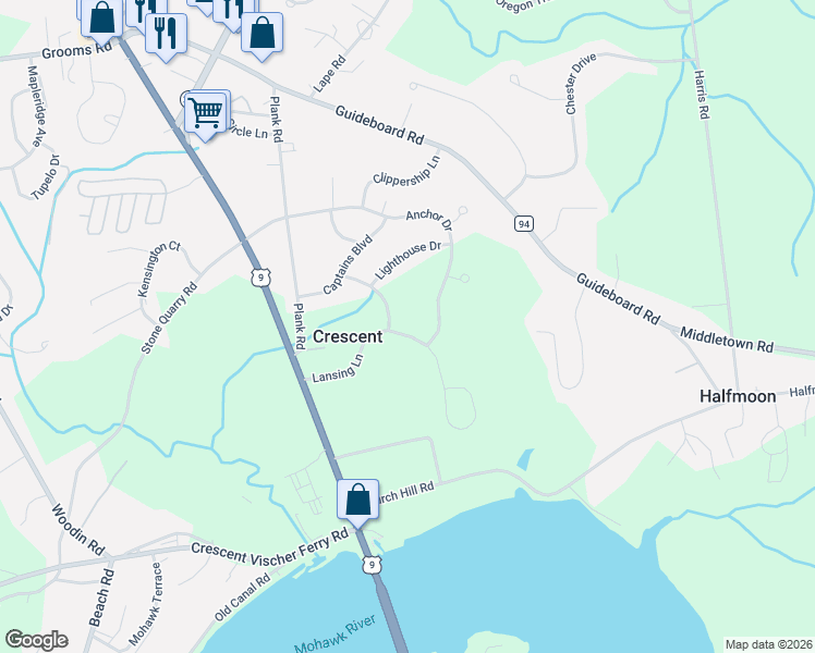 map of restaurants, bars, coffee shops, grocery stores, and more near 33 Cooks Court in Waterford