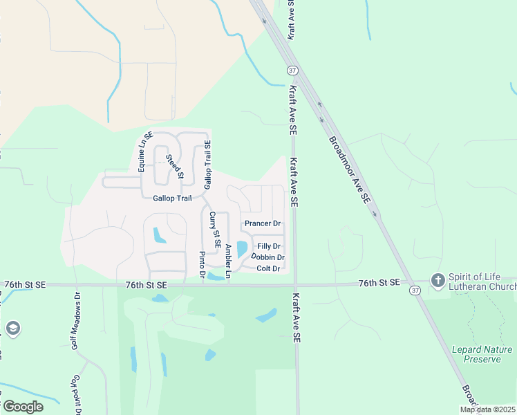 map of restaurants, bars, coffee shops, grocery stores, and more near 7379 Unicorn Avenue in Caledonia