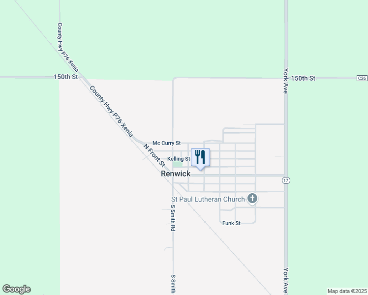 map of restaurants, bars, coffee shops, grocery stores, and more near 250-298 N Smith St in Renwick