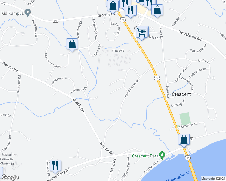 map of restaurants, bars, coffee shops, grocery stores, and more near 10 Brookview Court in Saratoga