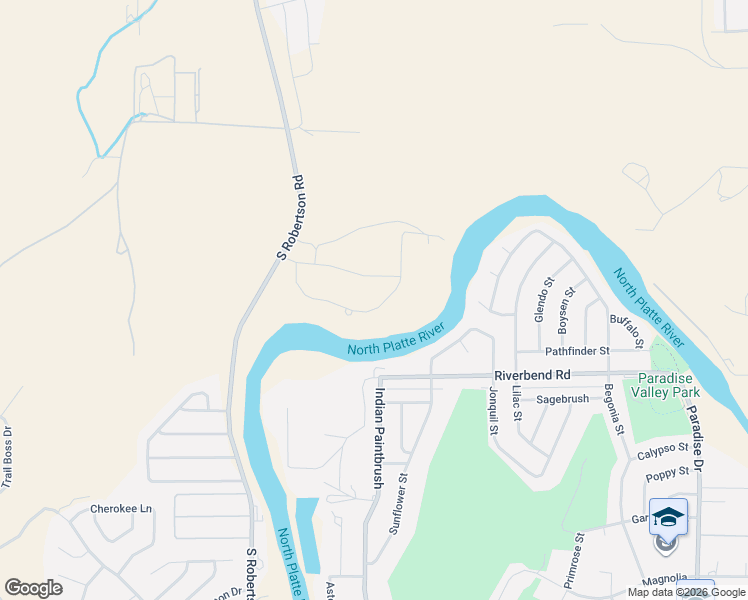 map of restaurants, bars, coffee shops, grocery stores, and more near River Park Drive in Casper