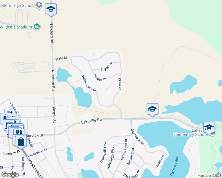 map of restaurants, bars, coffee shops, grocery stores, and more near 136 Beaumont Court in Oakland County