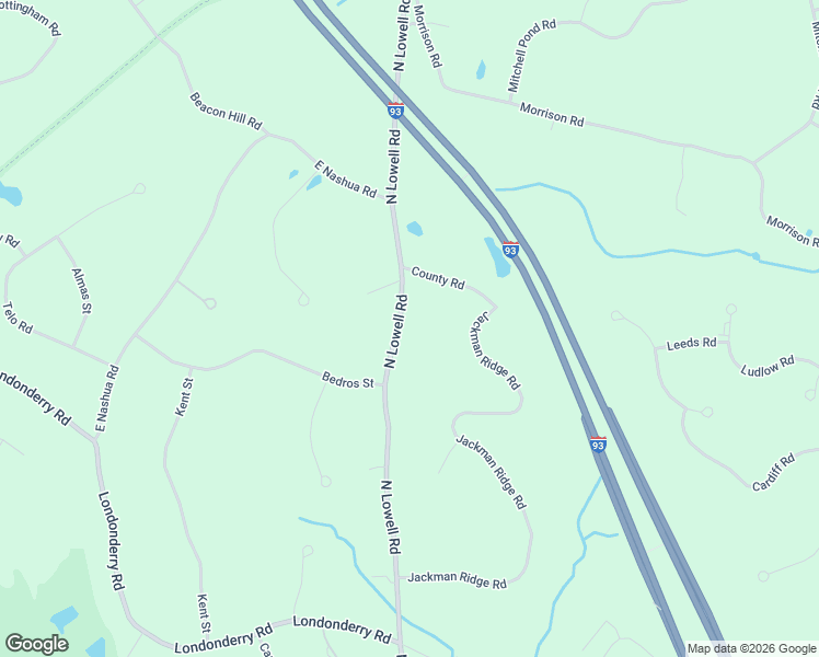 map of restaurants, bars, coffee shops, grocery stores, and more near 92 North Lowell Road in Windham