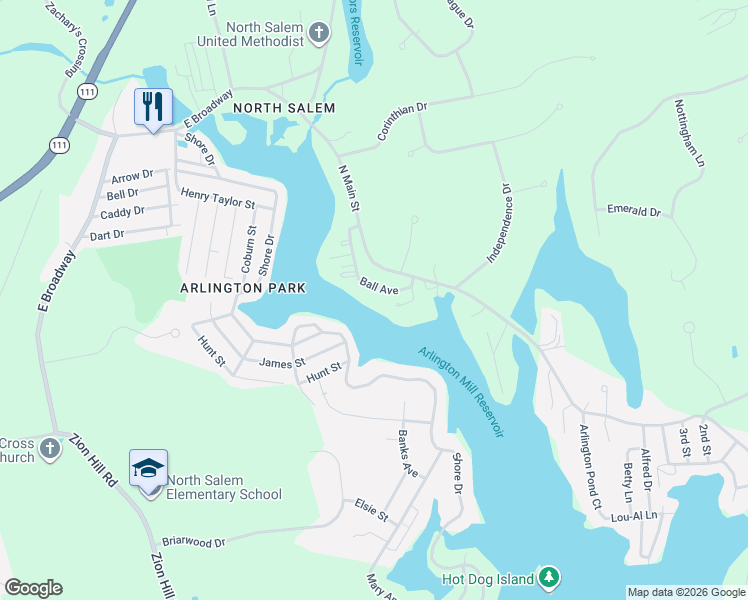 map of restaurants, bars, coffee shops, grocery stores, and more near 15 Ball Avenue in Salem