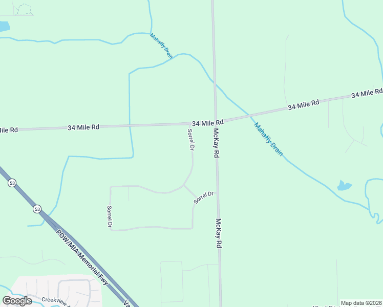 map of restaurants, bars, coffee shops, grocery stores, and more near 72703 Sorrel Drive in Macomb County