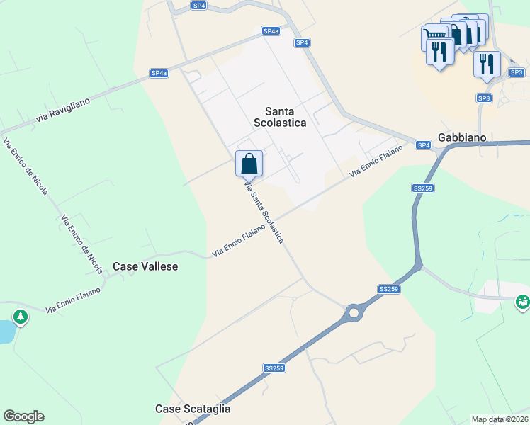 map of restaurants, bars, coffee shops, grocery stores, and more near 471 Via Santa Scolastica in Provincia di Teramo