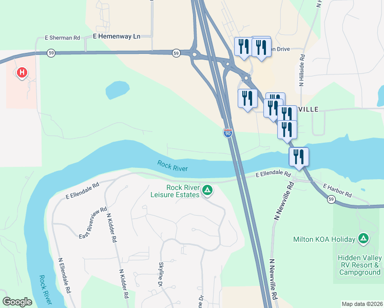 map of restaurants, bars, coffee shops, grocery stores, and more near 201 East Richardson Springs Road in Edgerton