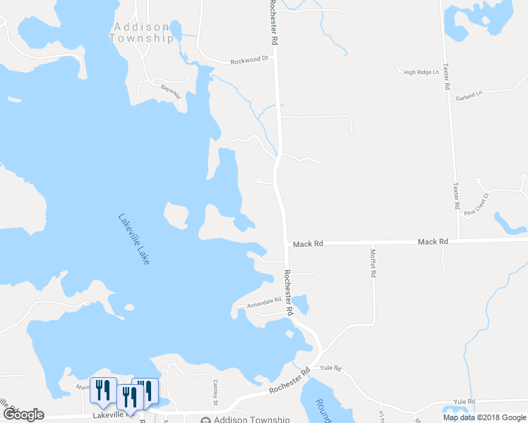 map of restaurants, bars, coffee shops, grocery stores, and more near 2101 Rochester Road in Leonard