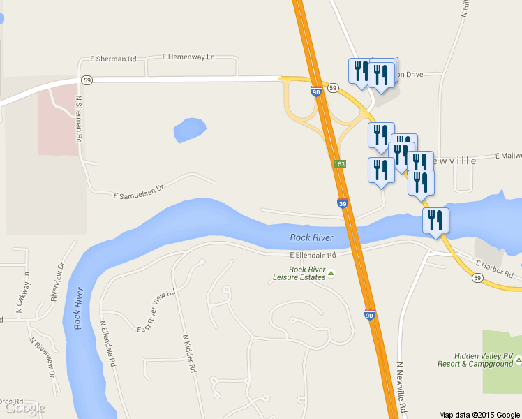 map of restaurants, bars, coffee shops, grocery stores, and more near 284 East Richardson Springs Road in Edgerton