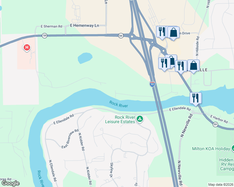 map of restaurants, bars, coffee shops, grocery stores, and more near 201 East Richardson Springs Road in Edgerton