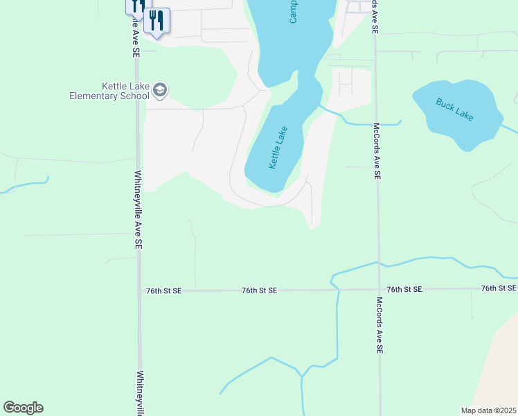 map of restaurants, bars, coffee shops, grocery stores, and more near 7404 Kettle Lake Drive Southeast in Alto
