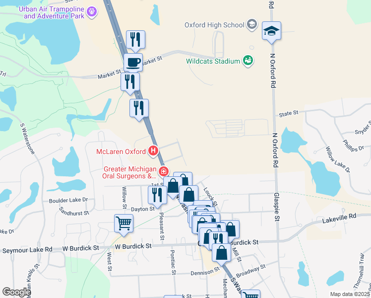 map of restaurants, bars, coffee shops, grocery stores, and more near 320 Lincoln Avenue in Oakland County