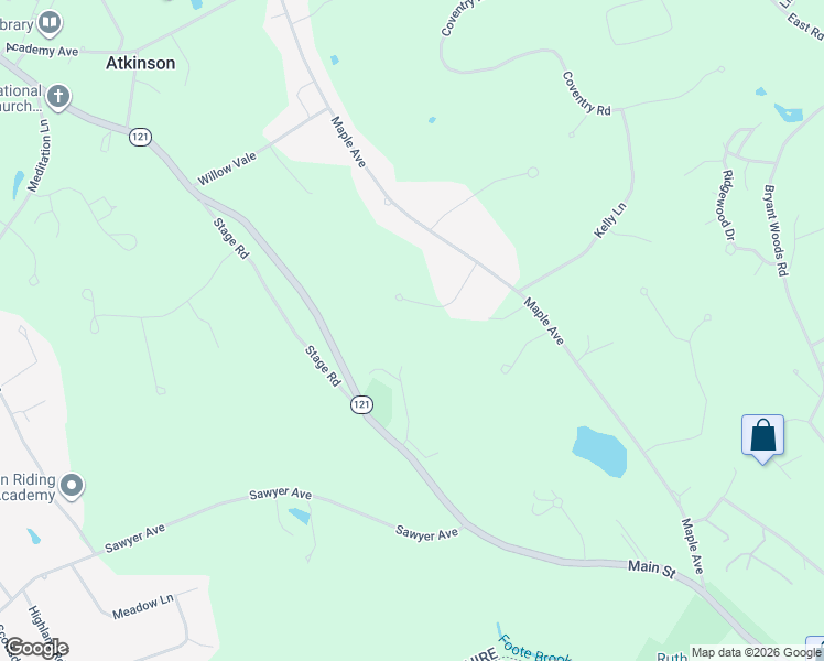 map of restaurants, bars, coffee shops, grocery stores, and more near 7 Wason Lane in Atkinson