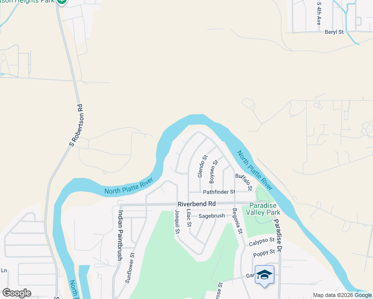 map of restaurants, bars, coffee shops, grocery stores, and more near 1704 Begonia St in Casper