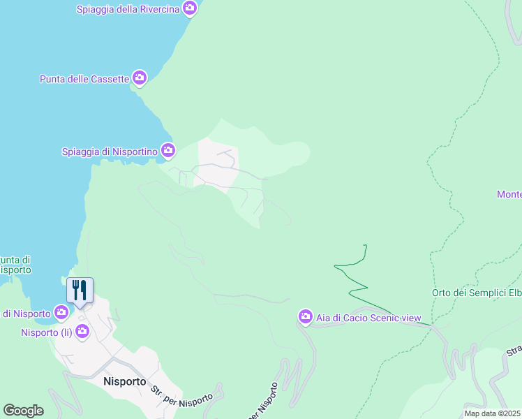 map of restaurants, bars, coffee shops, grocery stores, and more near 39 Via Nisportino in Livorno