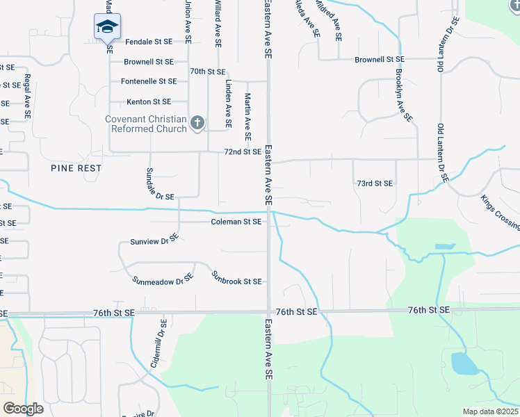 map of restaurants, bars, coffee shops, grocery stores, and more near 730 Dawn Street Southeast in Grand Rapids