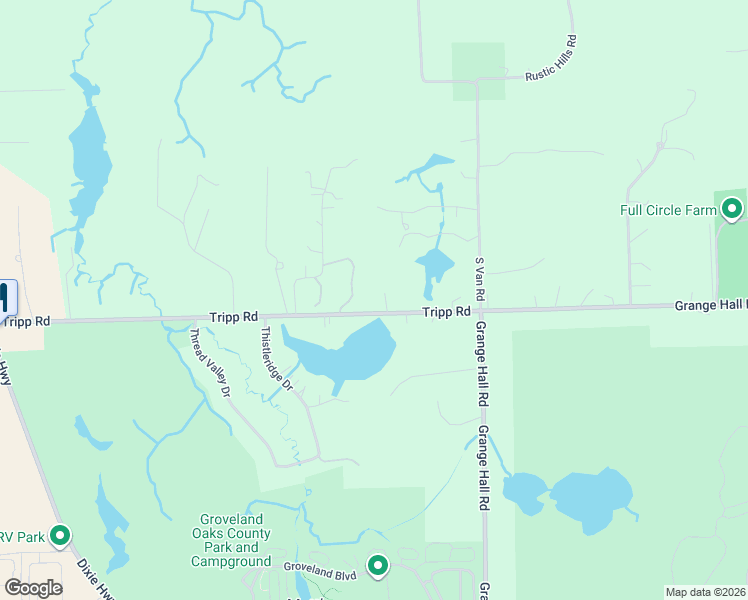 map of restaurants, bars, coffee shops, grocery stores, and more near 6200 Tripp Road in Holly