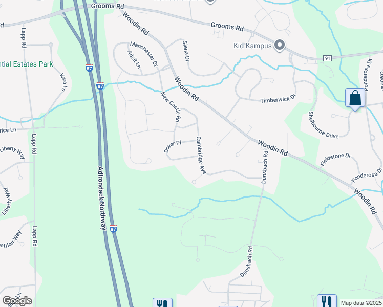 map of restaurants, bars, coffee shops, grocery stores, and more near 22 Dover Place in Saratoga County