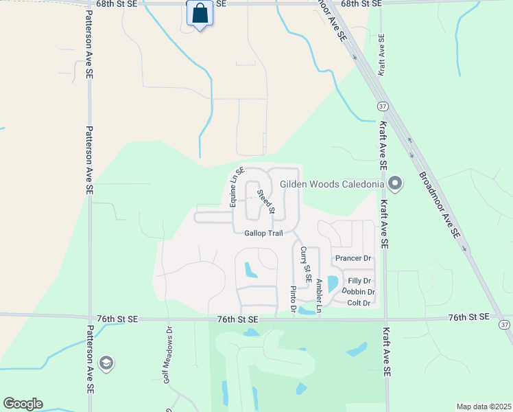 map of restaurants, bars, coffee shops, grocery stores, and more near 7349 Pacer Place Southeast in Caledonia