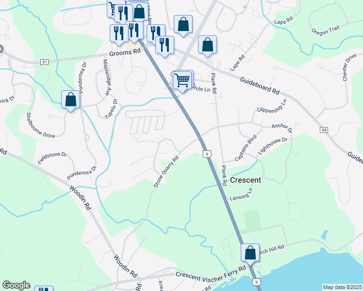 map of restaurants, bars, coffee shops, grocery stores, and more near 1 Kensington Court in Saratoga County