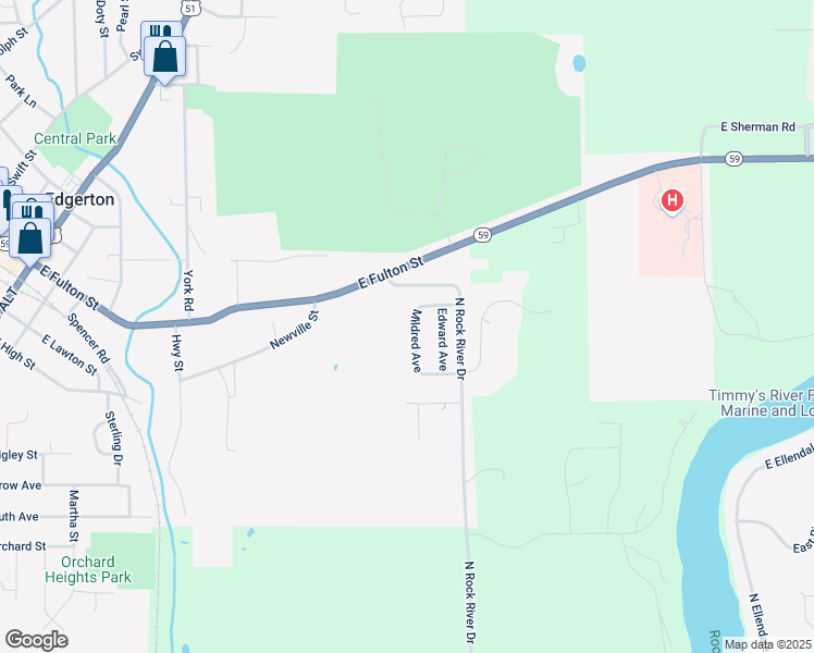 map of restaurants, bars, coffee shops, grocery stores, and more near 31 Mildred Avenue in Edgerton