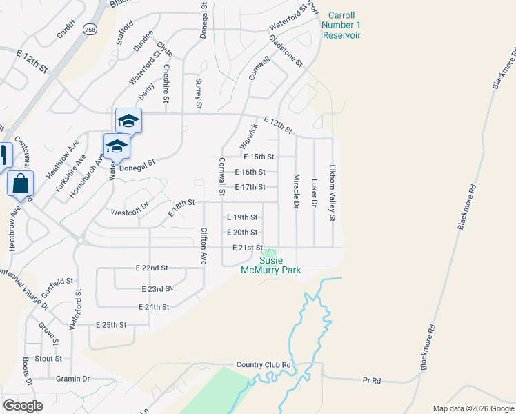 map of restaurants, bars, coffee shops, grocery stores, and more near 1901-1999 Brighton St in Casper