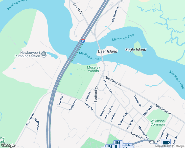 map of restaurants, bars, coffee shops, grocery stores, and more near 14 Spofford Street in Newburyport