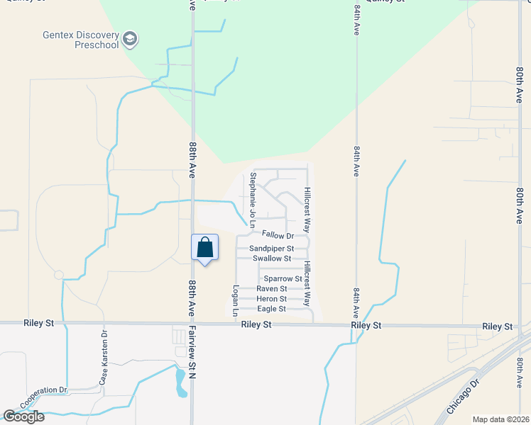 map of restaurants, bars, coffee shops, grocery stores, and more near 8608 Colter Drive in Zeeland