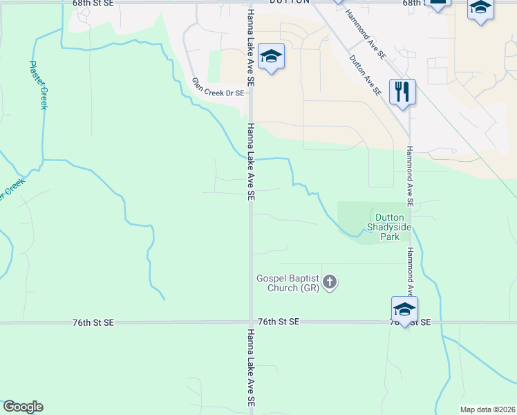 map of restaurants, bars, coffee shops, grocery stores, and more near 7250 Hanna Lake Avenue Southeast in Caledonia