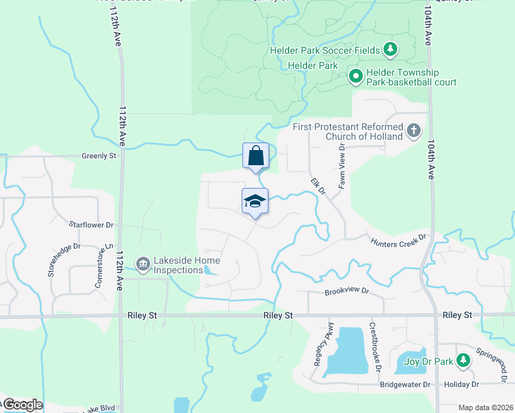 map of restaurants, bars, coffee shops, grocery stores, and more near 3510 Sage Creek Drive in Zeeland