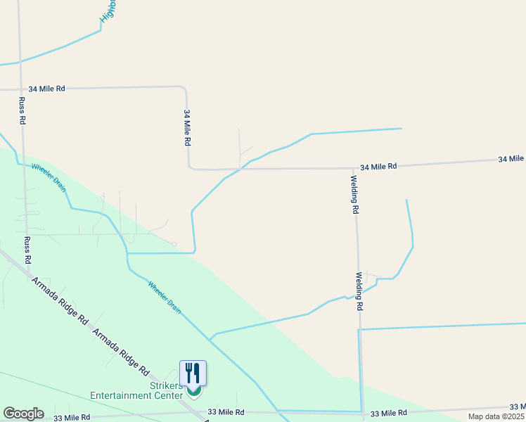 map of restaurants, bars, coffee shops, grocery stores, and more near 34 Mile Road in Richmond