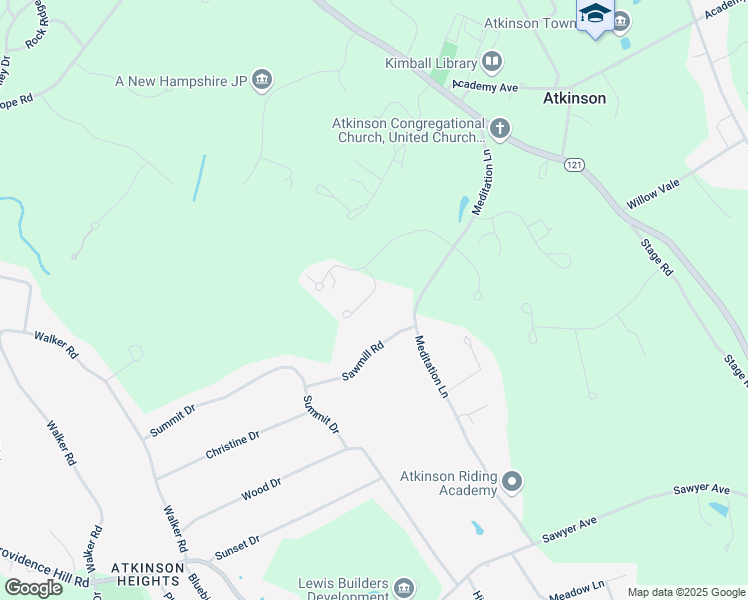 map of restaurants, bars, coffee shops, grocery stores, and more near 11 Edna Lane in Atkinson