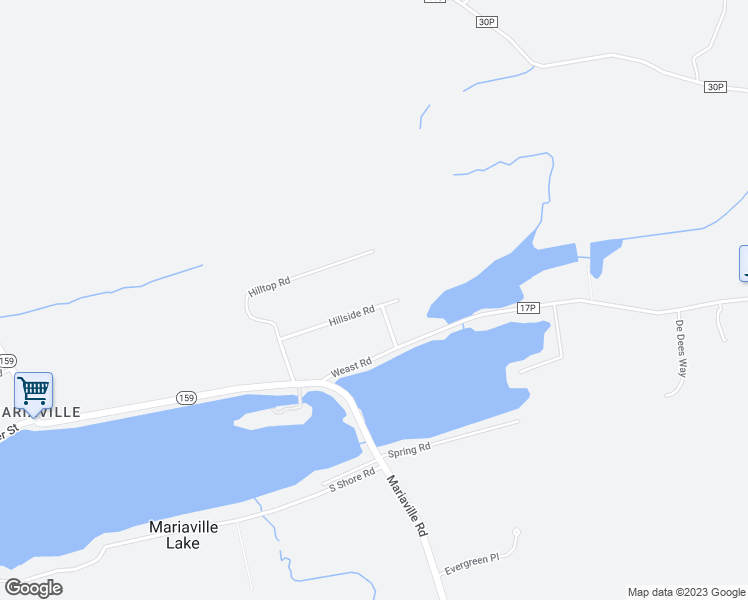 map of restaurants, bars, coffee shops, grocery stores, and more near 327 Hillside Road in Pattersonville